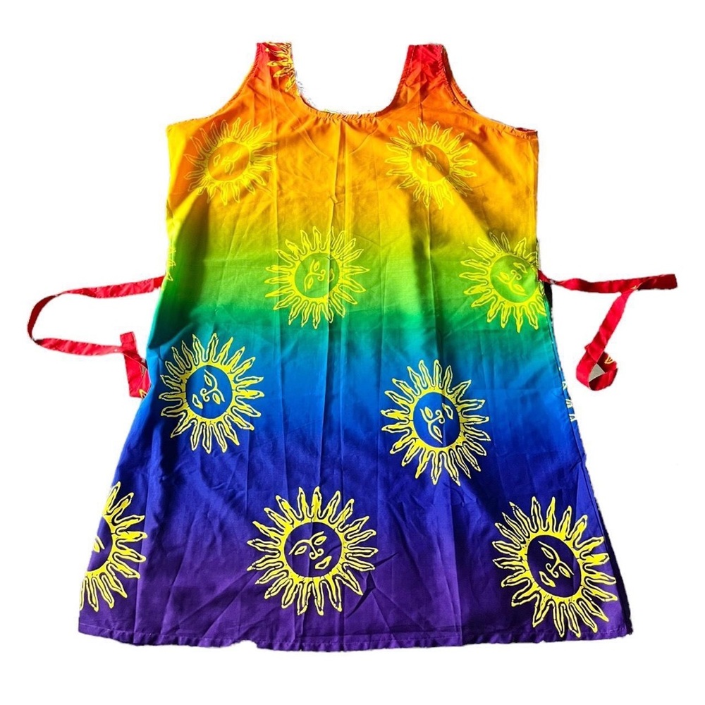 Y2K rainbow ombré beach cover up with suns - Picture 2 of 4